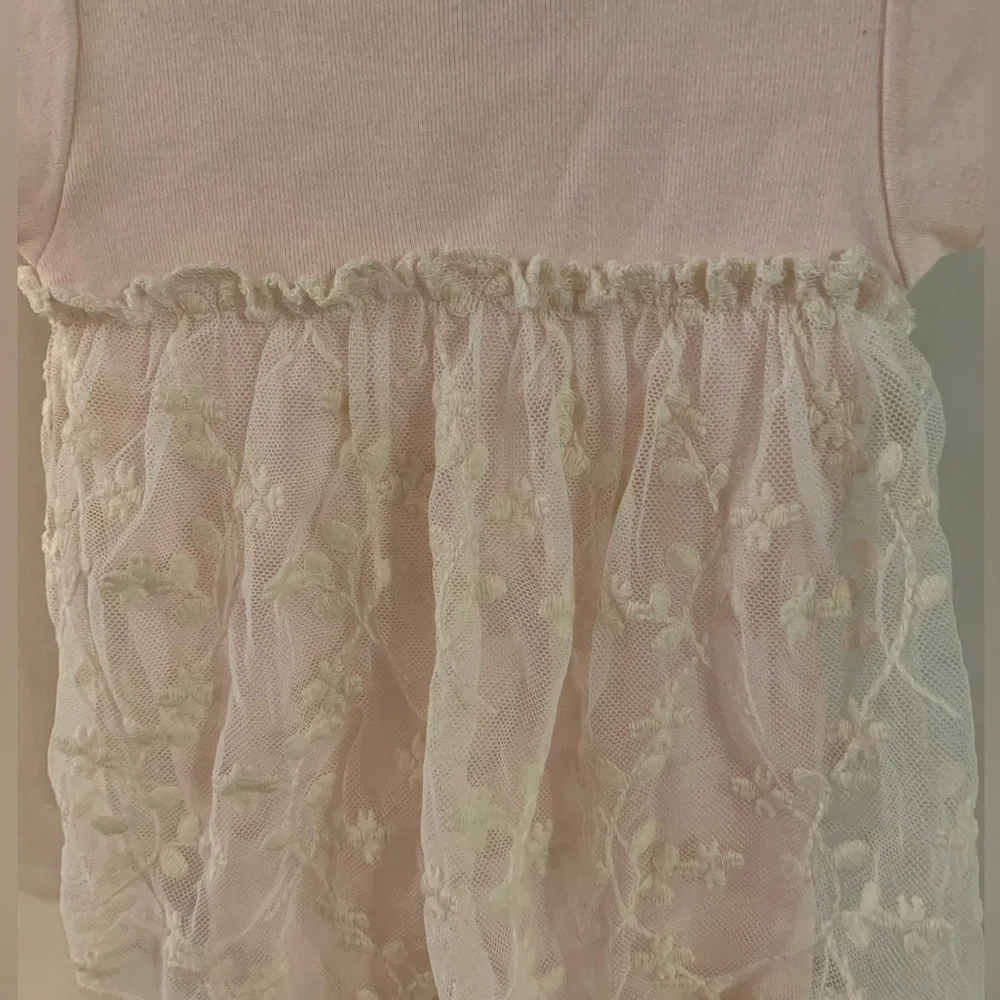 Tess Babe Pink and Lace Onesie Size 3-6 months